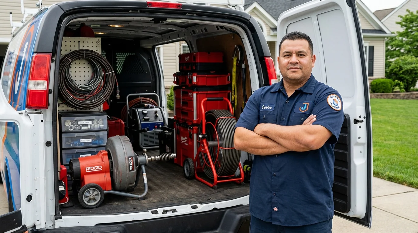 Professional drain cleaning equipment and Johns Plumbing LLC plumber in Knoxville